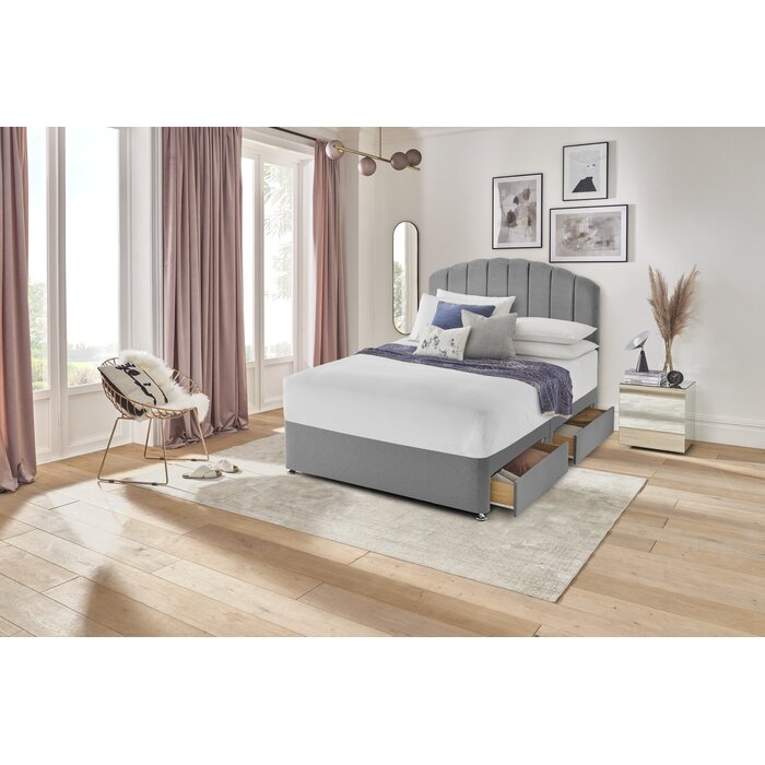 Single Divan Bed Set (Light Grey) Furnitures house